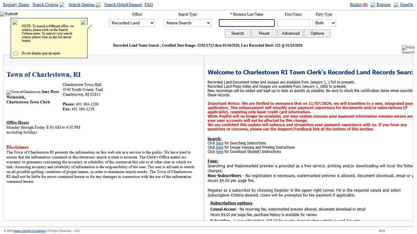 Welcome to 20/20 Perfect Vision Land Records I2