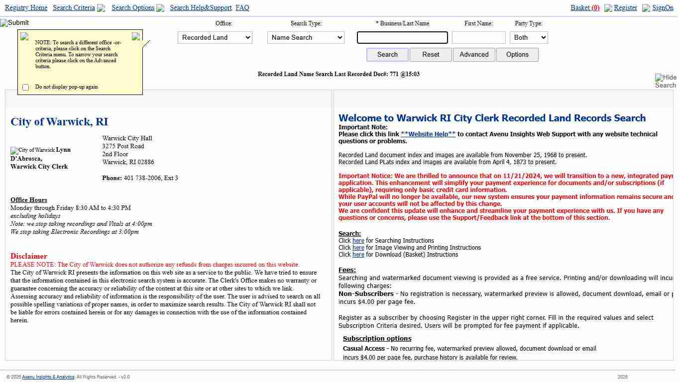 Welcome to 20/20 Perfect Vision Land Records I2
